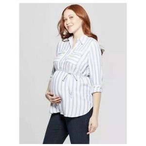 Blue and White Maternity Tunic
